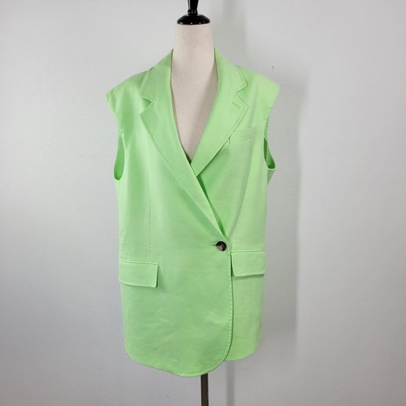 FREE PEOPLE / WTF oversize bright young things vest blazer Sz S NEW - Picture 2 of 10